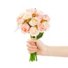 24 huvuden Artificial Rose Flowers Bouquet Silk Flower Pink Red For Home Bridal Wedding Baby Shower Party Festival Decoration 240301