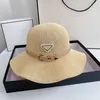 Durable Beach Straw Hats Woman Summer Vintage Outdoor Sun Protection Designer Cap Solid Color Breathable Caps Bandage Wide Brim Br296K