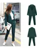 Tailleur pantalone da lavoro OL Set da 2 pezzi per donna Business Interview Uniform Slim Blazer e pantaloni a matita Completo da ufficio per donna Abiti femminili 240226