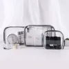 Makijaż PCV Przezroczysty wodoodporny Minimalistyczna torba do przechowywania dużej pojemności i zestaw toaletowych 4 sztuk 706577