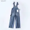 Jeans da donna e jeans invernali Tuta europea in denim a gamba larga ampia e alla moda 240304