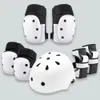 Profissional esportes rolo patinação equipamento de proteção joelho cotovelo suporte pulso guarda capacete conjunto skate protetor para crianças adulto 240227