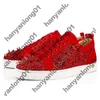 Scatola con scarpe firmate di lusso Fondo rosso Scarpe da uomo Plate-forme alte da donna Scarpe da ginnastica piatte con glitter nero Scarpe con rivetti Scarpe da ginnastica basse vintage in pelle tagliata nera bianca