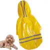 Hundkläder Waterproof Reflective Rain Jacket Justerbar huva Rake Poncho Pet Lätt för S L XL -hundar