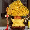 Dekoratif Çiçekler Citrine Macrocarpa Bonsai Ağacı Para Süs Kristal Yaratıcı Dekor, Çin Dekorasyonu Ingot Base Dekorasyon