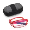 Solglasögon TR90 fällbara läsglasögon med blixtlåsfodral Unisex Portable Lightweight Presbyopic Strength 1.0x - 4.0x