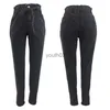 Kvinnors jeans 5xl midja jeans för 3Color Denim Bodycon Tassel Belt Bandage Push Up Woman NK004 240304