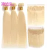 10A Modoll cheveux 3 paquets avec 134 fermeture frontale en dentelle 100 cheveux humains tissage 613 blond malaisien droit remy cheveux paquets w3364177