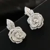 Charme flor moissanite diamante brinco 100% real 925 prata esterlina promessa brincos de casamento para mulheres festa jóias presente