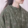 Trenchs de femmes QPFJQD Femme Bouton à manches longues Style chinois Parkas d'hiver 2024 Femmes Chaud Rétro Imprimé Floral Coton Col V