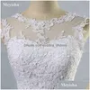 I lager bröllopsklänningar ZJ9036 2021tle spets vit elfenben formell o nack brud klänning prom klänning plus storlek 2-28w droppleveransparti ev dhs0q