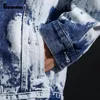 Spring Autumn Men Demin Jackets Fashion Jean Outerwear ColorBlock Demin Jacket Loose Mens Clothing Plus Size S-3XL240304