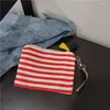 Cosmetic Bags Travel Women Toiletry Bag Korean Organizer Pouch Striped Pattern Canvas Handbag Makeup Case