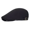 Cotton Adjustable Newsboy Caps Men Woman Casual Beret Flat Ivy Cap Soft Solid Color Driving Cabbie Hat Unisex Black Gray Hats 2012304B