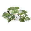 Decorative Flowers Pillar Rings Wreaths Simulated Eucalyptus Leaves And Cotton Mini Greenery Candleholders Ring