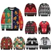 Pullovers kvinnor män roliga kex snöflingor älva ful jultröja 3d julhoppare pullover toppar semester party xmas kläder 2xl