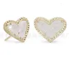 Desginer Kendras Scotts Halsband smycken Hot Selling Style Jewelry KS Series Simple and Elegant Diamond Inlaid Heart Earrings for Women