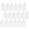 100 pièces Po porte-clés Rectangle Transparent blanc acrylique insérer Po cadre photo porte-clés bricolage anneau fendu H0915242T