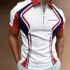 Men Polo Shirt Stripes T-shirt z krótkim rękawem Mężczyzna oddychający Tops Busines