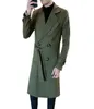 Men039S Trench Coats Medium Long Men Luxury Double Breasted Solid Color Male Jackets Coat Fashion Style Slim Fit Windbreaker9992222