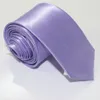 Mode män kvinnor lila mager fast färg vanlig satin polyester siden slips hals halsband 20 färger 5cmx145cm2939