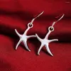 Dingle örhängen fin 925 Sterling Silver Pretty Starfish for Women Fashion Party Wedding Holiday Gifts klassiska smycken