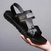 Sandals 2024 Men's Summer Breathable Fashion Soft Anti Slip Driving For Work And Business Dual Purpose Leather Slippers