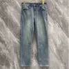 Women's Jeans High quality mens jeans designer pants men slim small cotton trousers fashiona triangle letter graphic denims Pants 240304