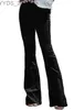 Jeans jeans inverno cintura alta vintage flare preto sino denim mulher magra plus size feminino perna larga 240304