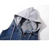 Denim Vest Womens Spring Autumn Clothes Sleeveless Wild Tops Short Hooded Jacket Women Jeans Female 240229