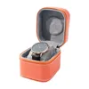 Caixas de relógio manga compacta durável caixa de armazenamento versátil caso de jóias de couro do plutônio apresentação de jóias