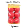 12 Stück Padel-Beach-Tennis-Chemiefaser-Nadelborsten-Gummi, Durchmesser 6,45 cm, Gewicht 58 g, hochelastischer, weicher Innenfutterball