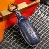 Lyxbilsnyckelfodral omslag FOB Protector Leather Keychain Holder Accessories for Ford Focus Mondeo Fiesta Kuga Escort EcoSport