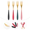 Dinnerware Sets 4 Pcs Fork Delicate Cake Stainless Steel Forks Home Tableware Household Dessert Fruit