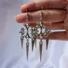 Brincos pendurados vintage gótico brinco pontiagudo decorações de orelha para mulheres acessório joalheiro