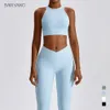 Yoga Set Seamless Womens Sportswear Workout Clothes Athletic Wear Gym Legging Fitness Bh Crop Top Sports Suits High Quality 240301