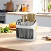 Kitchen Storage Utensil Holder Cutlery Drainer Tableware Bucket Rotary Knife Trapezoid Organizer For