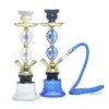 Conjunto de narguilé árabe, narguilé de vidro, shisha, mangueira dupla, tigela de cerâmica, acessórios, presente de aniversário 240220