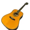 Guitare acoustique acoustique laquée jaune, série D45, 41 pouces, profil en bois massif