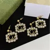 Women Designer Letters Earrings Stud Fashion Diamonds Gold Earring Luxury Earrings Jewelry Mens Hoop Earring Studs 2208041D