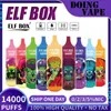 Original ELF BOX 14000 Puff Disposable E Cigarettes 25ml Pod Battery Rechargeable Electronic Cigs Puff 14K 0% 2% 3% 5% Disposable Vape Bar Kit 24-hour shipping