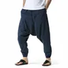 Mężczyźni Hiphop Harem Pants workowate swobodne joga luźna kropla krocza spodni 230226