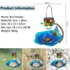 Feeding Solar Bird Feeder for Outdoor Hanging Waterproof Wild Bird Feeders Garden Lantern Lights Tray Birdfeeder Solar Garden Light Deco