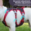 Imbracature Pettorina per cani regolabile Gilet in nylon per animali domestici Senza trazione Imbracatura riflettente per cani di taglia piccola, media e grande con manico Pitbull Pug