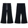 Nylon Button Mens Black Designer Pant High Quality Men Jogger Fashion Hip Hop Casual Long Pants Lovers Street Tracksuit