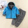 Kleidungssets Dicke Plüsch Warme Baby Jungen Mädchen Winter Frühling Hoodies Jacke Hosen 2 Stücke Große Kinder Rocker Fleece Anzug 2-12 Jahre