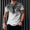 T-shirty męskie 2023 NOWA T-shirt męski 3D Wing T-shirt Hip Hop krótkie rękawa Pullover Street T-shirt Summer Mens Ubranie L240304