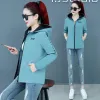 Graben frauen Kurze Mantel Frühling Herbst Koreanische Mit Kapuze Jacke Mode Freizeit Baseball Uniform Einfarbig Hohe Qualität Streetwear Neue