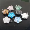 Pendentif Colliers Naturel Tigres Oeil Opale Pierre Fabriqué À La Main Fil Wrap Pentagramme Tissage Charme Reiki Bijoux En Gros 4 pcs TBN538