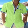 Camisas casuais masculinas camisa de linho confortável primavera verão praia manga curta lapela havaiana resort roupas bolso frontal